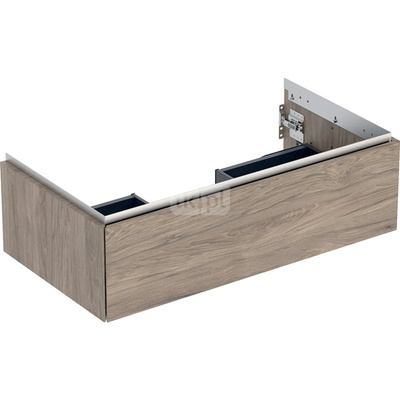 Szafka pod umywalkę Geberit ONE, z jedną szufladą: Szerokość umywalki=90cm, Orzech włoski hickory / Melamina, struktura drewna