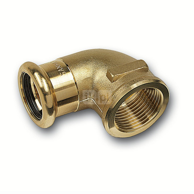 Kolano 90' SANHA PURAPRESS, brąz, 15 mm x 1/2'' (zw x GW)