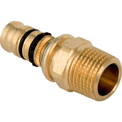 Złączka GEBERIT Mepla, Cu / Cu, 2 1/2'' x 75 mm (GZ gazowy stożkowy x końcówka wciskowa) z uszczelką