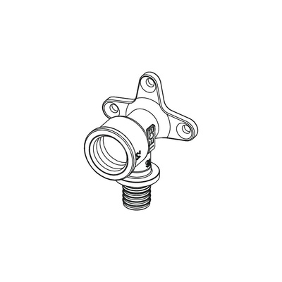 Kolano naścienne 90' TECE flex, mosiądz, 16 mm x 1/2'' (zz x GW)