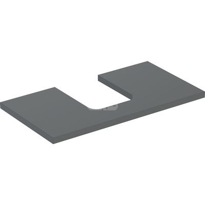 Blat pod umywalkę Geberit ONE z wycięciem, do umywalki nablatowej w kształcie misy: B=89.4cm, Lava, Lakierowany matowy, Przekrój=Na środku