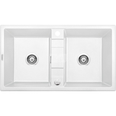 Zlew. eridan alabaster granit 2k b/o 860x500x220, 3,5" + osprzęt space-saver click