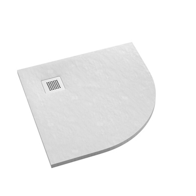 Brodzik kompozytowy Stabilsound Plus® Kalait White Stone 90x90x3,5 cm R55, półokrągły