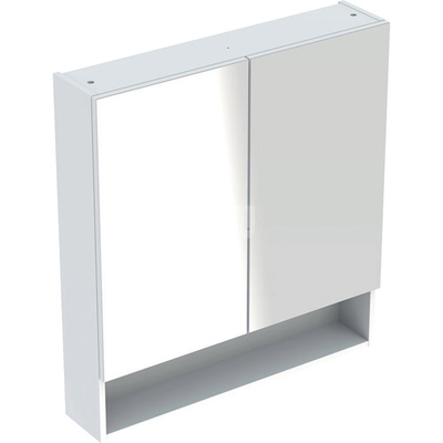 Geberit Selnova Square Szafka z lustrem, B78.8cm, H85cm, T17.5cm, z dwojgiem drzwi, biały