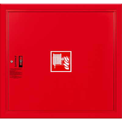 Hydrant DN 33 wnękowy, wąż 30 m, ocynk fasada, zamek patent, RAL 3000