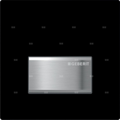 Przycisk uruchamiający Geberit typ 50 do systemu spłukiwania pisuarów z pneumatycznym uruchamianiem spłukiwania, kwadratowy: 13x13x1.1cm, Czarny, RAL 9005, Materiał=Cynkowy odlew ciśnieniowy / tworzywo sztuczne