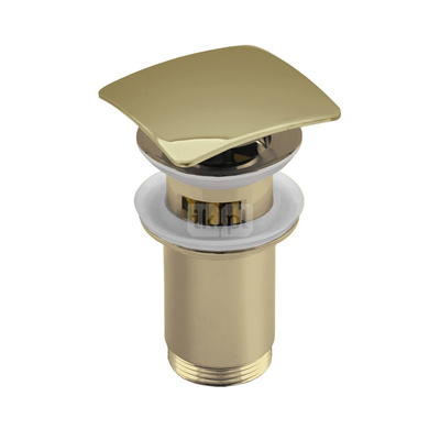 Zestaw odpływowy do umywalki PERFEXIM SPPMWK06K złoty 2 3/4'', przycisk kwadratowy wypukły