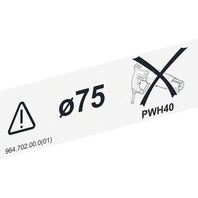 Naklejka informacyjna - opaski zaciskowe Mepla d63/75