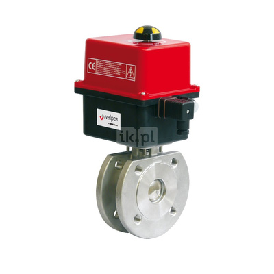 Zawór odcinający kulowy ze stali nierdzewnej typ 221/223, kołnierzowy z napędem elektrycznym 230V AC, Pnom=1.6MPa, Tmax=180C 80 (PN16)