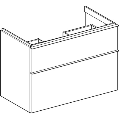 Szafka pod umywalkę GEBERIT iCon, 2 szuflady, kolor biały szer.88.8mm