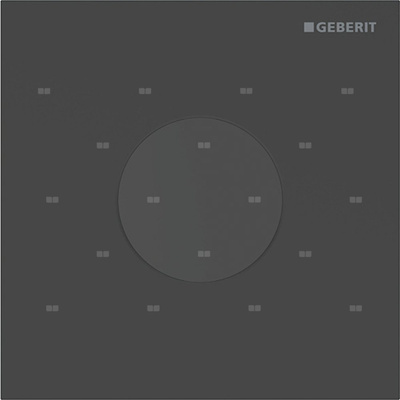 Elektroniczny zawór spłukujący Geberit do pisuaru, zasilanie bateryjne, Typ 40, stal nierdzewna czarny mat, okrągły