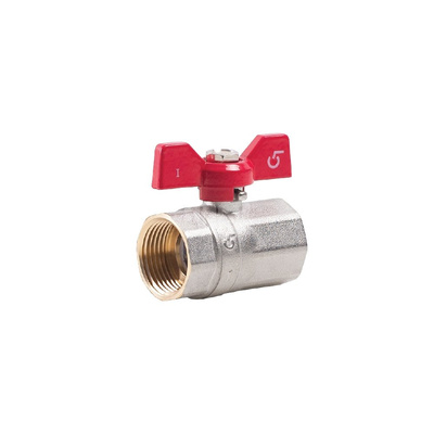 Zawór kulowy PERFEXIM KX02 mosiądz niklowany, PN30 3/4'' GW, uchwyt: motylek