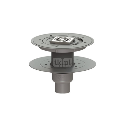 Wpust KESSEL Classic z 1 przyłączem DN 70, odpływ pionowy (zdejmowany), kratka 95x95mm stal nierdzewna