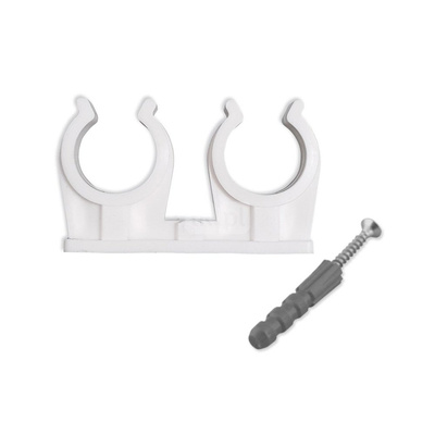 Uchwyt podwójny do rur ze śrubą i kołkiem 28 ( 1 op. 50 szt. )