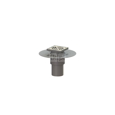 Wpust KESSEL Practicus z 1 przyłączem DN 100, odpływ pionowy (zdejmowany), kratka 138x138mm tworzywo sztuczne