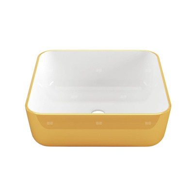 Umywalka nablatowa MALAGA biało/złoty