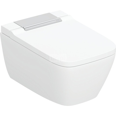 Urządzenie WC z funkcją higieny intymnej Geberit AquaClean Sela Square, wisząca miska WC: Miska ustępowa: biały / KeraTect, Panel dekoracyjny: chrom błyszczący