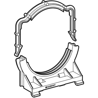 Uchwyt rurowy Geberit do kolana odpływowego do WC, odstęp między mocowaniami 48 / 95 mm