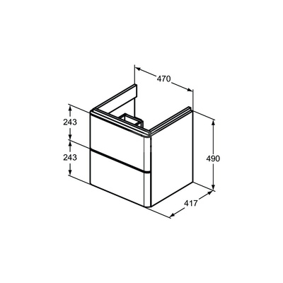 ADAPTO SZAFKA 47X41 2 DRWS ANCT/MT