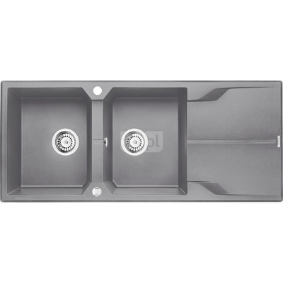 Zlew. andante szary granit 2k z/o 1160x500x224, 3,5" + osprzęt space-saver
