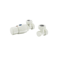 ZAWÓR TERMOSTATYCZNY ELEGANT - ELGS026C/FK - KĄTOWY - BIAŁY/ICE CREAM STRUCTURA-C57 + ZŁĄCZKI NA PEX