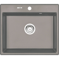 Zlew. andante szary metalik granit 1k 600x520x210 + osprzęt space-saver