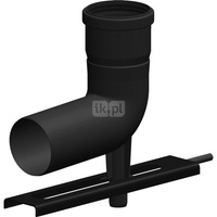 Kolano 87st. fi80mm z podporą i szyną mocującą 