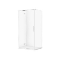 SET C603 KABINA CITY LEWA CHROM 100X80X195+TAKO SLIM BIAŁY MAT WIR