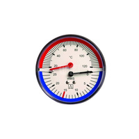 Termohydrometr TH 80, fi80 mm, 0÷40 mH2O, 20÷120'C, G1/4'', ax, kl. 2,5