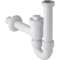 Syfon rurowy Geberit do umywalki, odcinający, z zaworem zwrotnym, wylot poziomy: d=40mm, G=1 1/2″, Biały-alpin