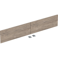 Zestaw frontów szuflad (2 szt.) do dolnej szafki pod umywalkę z dwoma szufladami GEBERIT ONE, kol. hikora melamina o strukturze drewna