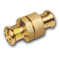 Śrubunek SANHA Press Gas trzyczęściowy, miedź, 15 mm (zw x zw)