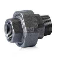 Dwuzłączka nakrętno-wkrętna Płaska czarna 6/4'' U2 STRONG