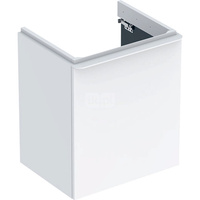 Szafka pod umywalkę Geberit Smyle Square, z jednymi drzwiami: 53.6x61.7x43.3cm, Biały, Szerokość umywalki=55cm, Drzwi=Zawias po lewej