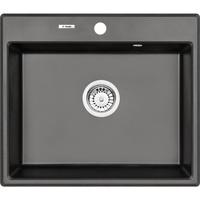 Zlew. andante antracyt metalik granit 1k 600x520x210 + osprzęt space-saver