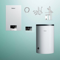 Pakiet - Kocioł gazowy jednofunkcyjny VAILLANT ecoTEC plus VC 15CS/1-5 kondensacyjny wiszący 2.8 - 16.4 kW + RegulatorsensoCOMFORT 720 + Zestaw powietrzno-spalinowy szachtowy + Zasobnik c.w.uVIH R 200/6 B