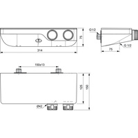 CERATHERM S200 Bateria natryskowa z półką