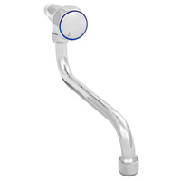 Kran czerpalny ścienny z wylewką typu S o długości 200 mm, pokrętło Modena