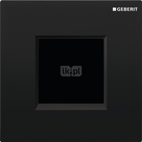 Elektroniczny zawór spłukujący Geberit do pisuaru, zasilanie 230V, Typ 20, czarny-chrom bł.-czarny, prostokątny