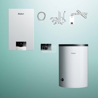 Pakiet - Kocioł gazowy jednofunkcyjny VAILLANT ecoTEC plus VC 20CS/1-5 kondensacyjny wiszący 2.8 - 21 kW+ Zestaw powietrzno-spalinowy + RegulatorsensoCOMFORT 720f + Zasobnik c.w.uVIH R 150/6 B