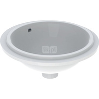 Umywalka GEBERIT Variform okrągła, biała, 330mm, bez otworu na baterię, z odpływem przelewowym, bez półki