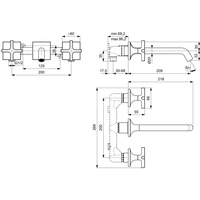 JOY NEO Bateria ścienna DC CROSS 206mm CHR
