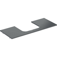 Geberit ONE Blat pod umywalkę, wycięcie na środku, do prostokątnej umywalki stawianej na blat, B120cm, H2cm, T47cm, gres szkliwiony, czarny, imitacja marmuru