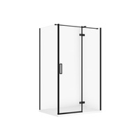 SET C578 KABINA CITY PRAWA CZARNA 120X90X195+TAKO SLIM BIAŁY MAT WIR