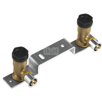 Komplet kolan ściennych mosiężnych GW na płytce montażowej ultraPRESS - 16 GW 1/2" L = 44 mm