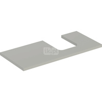 Blat pod umywalkę Geberit ONE z wycięciem, do umywalki nablatowej w kształcie misy: B=104.2cm, Greige, Lakierowany matowy, Przekrój=Prawa strona