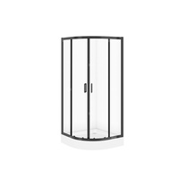 SET C707 KABINA ARTECO CZARNA PÓŁOKRĄGŁA 80X80X190 + BR TAKO 80X16 WIR