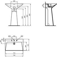 TIPO-Z Umywalka stojąca SILK White 3TH