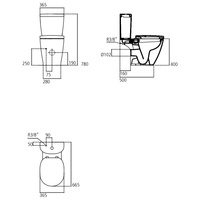 CONNECT MISKA KOMPAKT, ODPŁYW POZIOMY