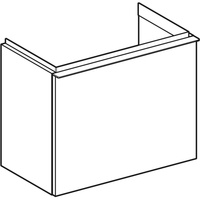 Szafka pod małą umywalkę Geberit iCon, z jedną szufladą: Szerokość umywalki=53cm, H=41.5cm, Korpus i front: orzech hickory / melaminowa struktura drewna, Uchwyt: lava / malowany proszkowo, matowy